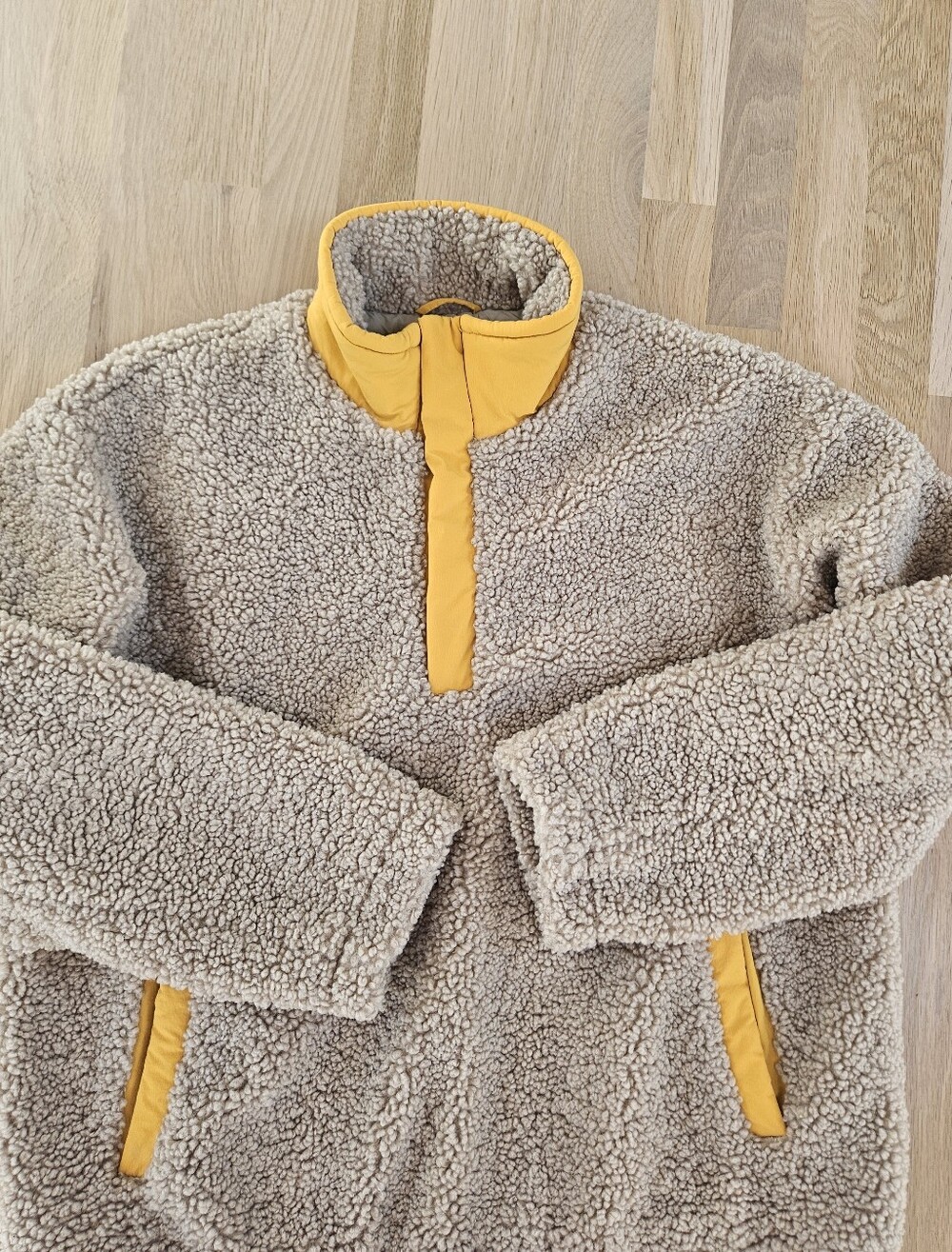 ZARA MEN'S CONTRASTING SHERPA SWEATSHIRT JACKET SIZE L/XL - Picture 10 of 12